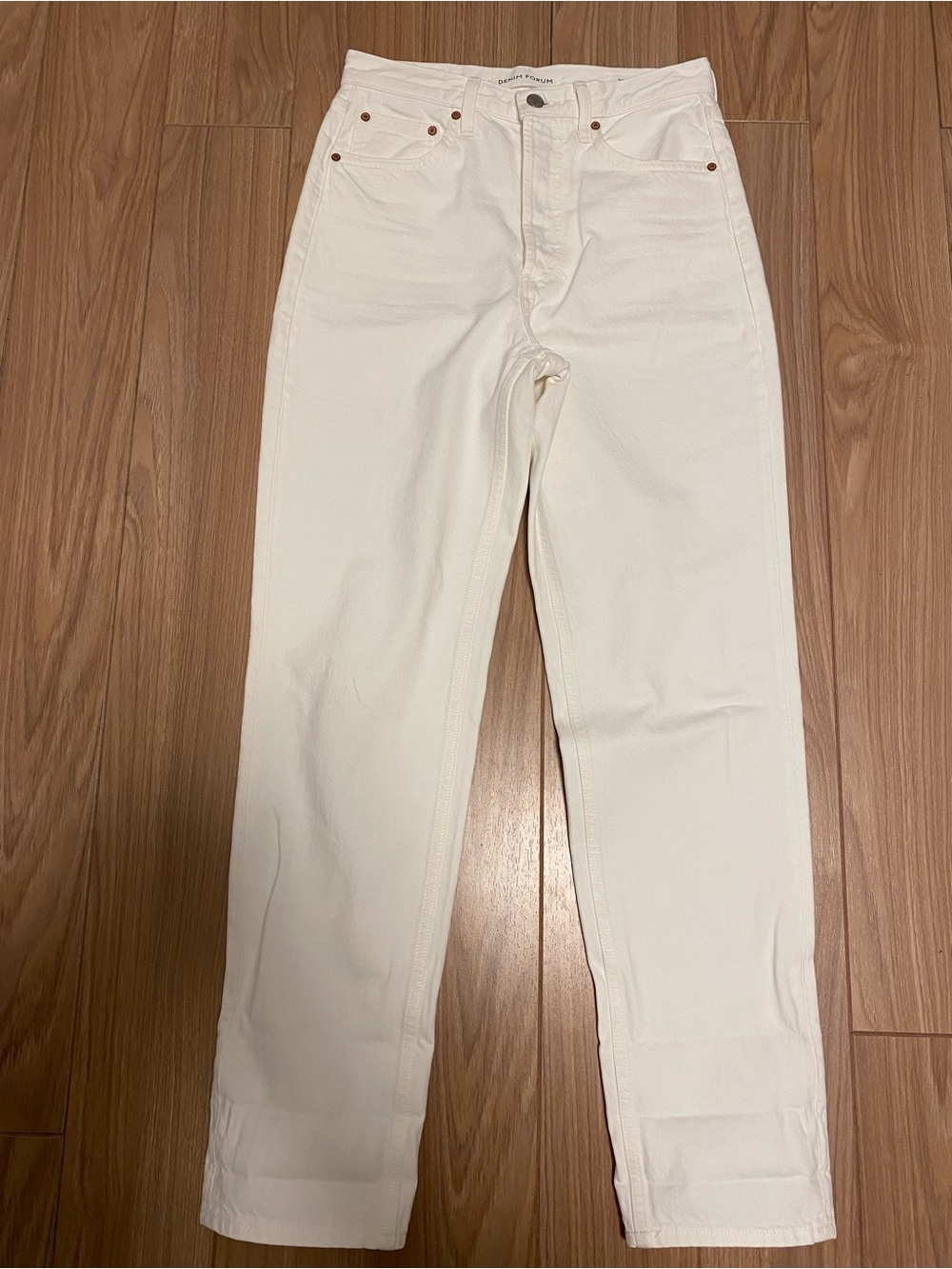 Denim Forum white jeans High Rise Loose